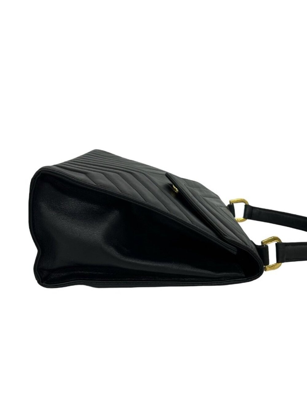Saint Laurent Vintage Stitch Leather Handbag Mini Tote Black - Picture 6 of 10